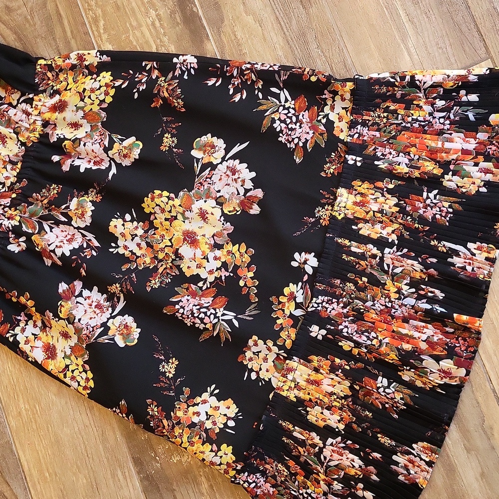 A New Day Floral Tie-Waist Pleated Detail Sleeveless Lined Midi Dress, XS - Picture 12 of 12